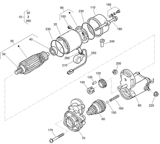 Starter Component Assembly Diagram and Parts List for 22328 408963400 - 409588175 Toro Lawn Tractor Accessories