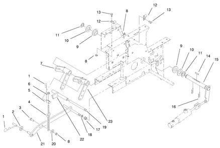Hydraulic Lift System Diagram and Parts List for 73502 7900001 - 7999999 Toro Lawn Tractor