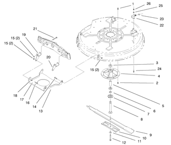 Spindle & Blade Assembly Diagram and Parts List for 71188 7900001 - 7999999 Toro Lawn Tractor