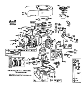 Engine Briggs & Stratton Model 252707-0223-01, Engine Briggs & Stratton Model 252707-0177-01 Diagram and Parts List for 57385 1000001 - 1999999 Toro Lawn Tractor