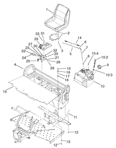 Seatbase Assembly Diagram and Parts List for 12004 220000001 - 220999999 Toro Lawn Tractor