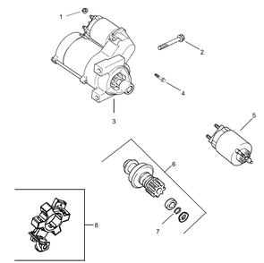 Starter Assembly Diagram and Parts List for 74231 (230006001-230999999)(2003) Toro Lawn Mower