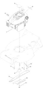 Engine And Blade Assembly Diagram and Parts List for 22289 404800000-409999999 Toro Lawn Mower