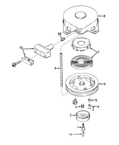 Rewind Starter No. 590420a Diagram and Parts List for 16575 6000001 - 6999999 Toro Lawn Mower