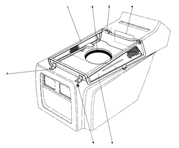 Hood Duct Assembly Diagram and Parts List for 57300 1000001 - 1999999 Toro Lawn Tractor