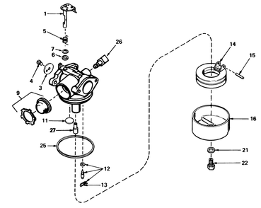 Carburetor No. 632050a Diagram and Parts List for 16770 4000001 - 4999999 Toro Lawn Mower