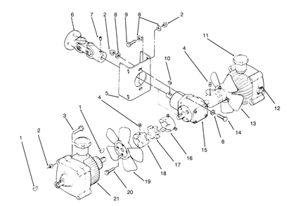Transmission Drive Diagram and Parts List for 74140 590001 - 599999 Toro Lawn Tractor