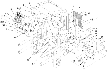Engine Housing Assembly Diagram and Parts List for 74265TE (270000001-270999999)(2007) Toro Lawn Mower