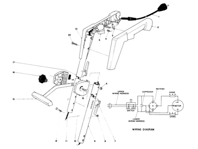 Handle Assembly Diagram and Parts List for 51415 0000001 - 0999999 Toro Trimmer