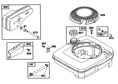 Engine Riggs & Stratton Model 124702-3115-01 Diagram and Parts List for 20217 1000001 - 1999999 Toro Lawn Mower