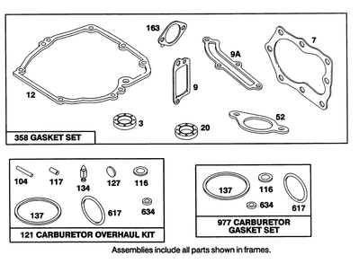 Engine Briggs & Stratton Model 122702-3188-01 Diagram and Parts List for 20101 1000001 - 1999999 Toro Lawn Mower