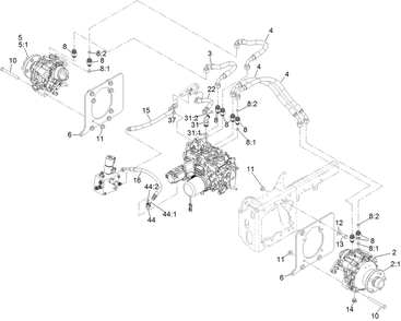 Hydraulic Drive Assembly Diagram and Parts List for 72096 406343181-407109999 Toro Lawn Tractor