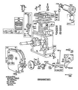 Engine Briggs & Stratton Model 190402-2675-01 Diagram and Parts List for 58170 3000001 - 3999999 Toro Tiller