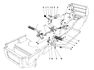 Brake & Clutch Pedal Assembly Diagram and Parts List for 57305 8000001 - 8999999 Toro Lawn Tractor