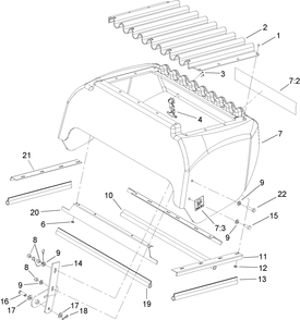 Part Location Diagram of 107-7679 Toro HOOD Assembly