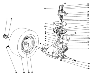 Transaxle & Clutch Assembly Diagram and Parts List for 57357 3000001 - 3999999 Toro Lawn Tractor