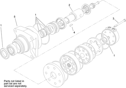 Hydraulic Motor Assembly No. 106-7654 Diagram and Parts List for 22323G 405700000 - 410299999 Toro Lawn Tractor Accessories