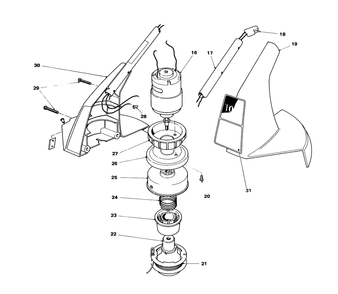 Motor Housing Assembly Diagram and Parts List for 51550 9103641 - 9999999 Toro Trimmer