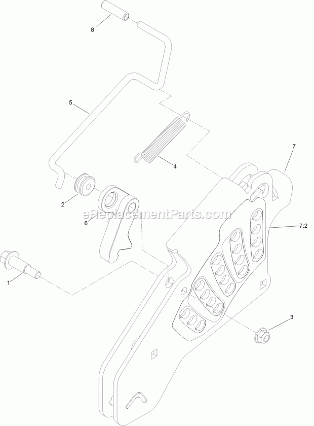 Height-Of-Cut Assembly No. 117-3842 Diagram and Parts List for 74942TE 315000001-315999999 Toro Lawn Mower