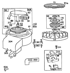 Engine Briggs & Stratton Model No. 191702-2133-01 Diagram and Parts List for 56138 3000001 - 3999999 Toro Lawn Tractor