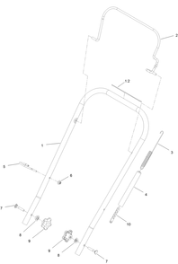 Handle Assembly Diagram and Parts List for 38474 400000000 - 412699999 Toro Snow Blower