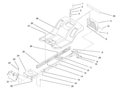 Frame Assembly Diagram and Parts List for 71219 7900001 - 7999999 Toro Lawn Tractor