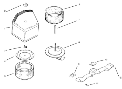 Air Cleaner Filtration Diagram and Parts List for 30192 790001 - 799999 Toro Lawn Tractor Accessories