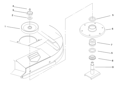 Spindle Outer Diagram and Parts List for 74208 890001 - 899999 Toro Lawn Mower