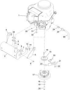 Engine Assembly Diagram and Parts List for 79548 (312000001-312999999)(2012) Toro Lawn Mower
