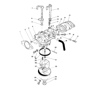 Carburetor Assembly (Engine No. Vmk9) Diagram and Parts List for 26625BG 0000001 - 0999999 Toro Lawn Mower