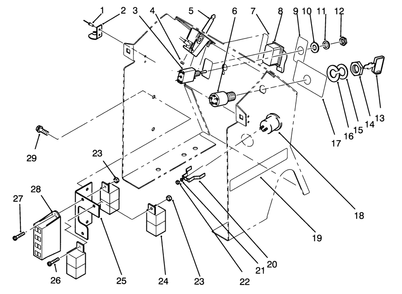 Dash Assembly Diagram and Parts List for 72040 3900001 - 3999999 Toro Lawn Tractor
