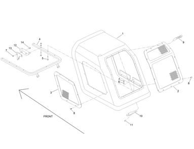 Rear Hood Assembly No. 133-9540 Diagram and Parts List for 23803 400000000 - 999999999 Toro Lawn Tractor Accessories