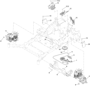 Hydraulic Drive Assembly Diagram and Parts List for 72942TE 411000000 - 413999999 Toro Lawn Tractor