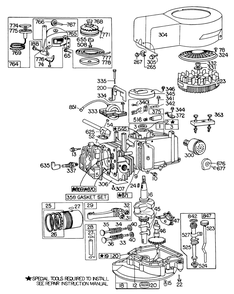 Engine Briggs & Stratton Model No. 110908-0380-02 Diagram and Parts List for 20785 0000001 - 0999999 Toro Lawn Mower
