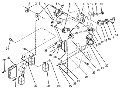 Dash Assembly Diagram and Parts List for 72081 3900001 - 3999999 Toro Lawn Tractor