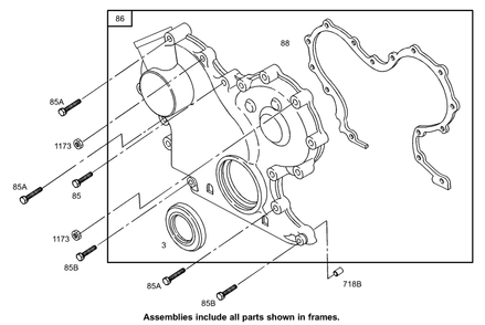 Gear Cover Assembly Diagram and Parts List for 74281TE (270000001-270000300)(2007) Toro Lawn Tractor