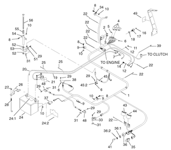 Electrical System Assembly Diagram and Parts List for 74236 (220000001-220999999)(2002) Toro Lawn Mower