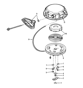 Rewind Starter No. 590606 Diagram and Parts List for 38080 6000001 - 6999999 Toro Snow Blower