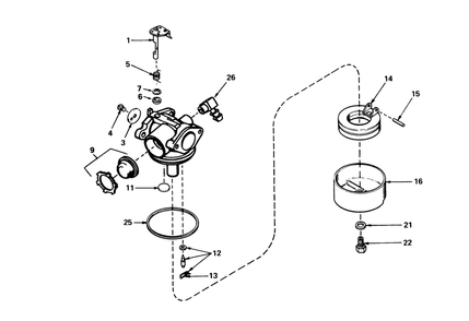 Carburetor No. 632098 Diagram and Parts List for 20588 0000001 - 0999999 Toro Lawn Mower