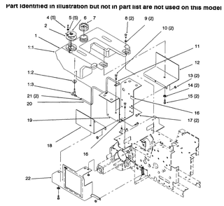Fuel Tank Diagram and Parts List for 73502 6900001 - 6999999 Toro Lawn Tractor