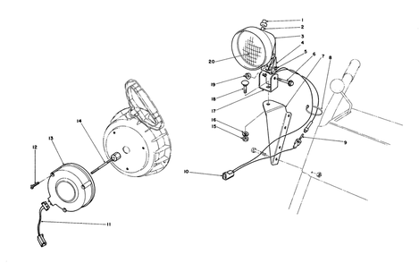 Light Kit No. 54-9821 (Optional) Diagram and Parts List for 38080 6000001 - 6999999 Toro Snow Blower
