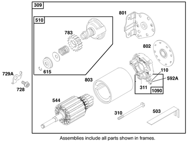 Engine Briggs & Stratton Model 284707-1148-E1 Diagram and Parts List for 71199 9900001 - 9999999 Toro Lawn Tractor