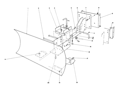 Grader Blade Assembly (Model No. 59099) (Optional) Diagram and Parts List for 38090 7000001 - 7999999 Toro Snow Blower