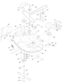 42 Inch Deck Assembly Diagram and Parts List for 74785 400000000 - 999999999 Toro Lawn Tractor