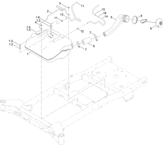 Fuel Assembly Diagram and Parts List for 76607 400000000 - 417419999 Toro Lawn Tractor