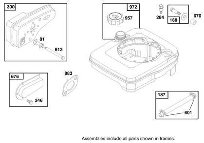 Engine Briggs & Stratton Model 127702-0645-01 (Serial No. 8900001-8901373) Diagram and Parts List for 16401 890000001 - 899999999 Toro Lawn Mower