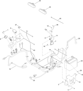 Electrical Assembly Diagram and Parts List for 76602 400000000 - 412999999 Toro Lawn Tractor