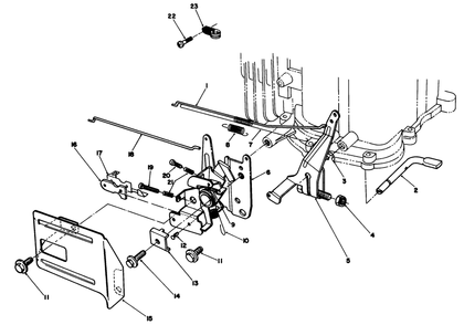 Governor Assembly (Engine No. Vmm1-3) Diagram and Parts List for 26625B 3900001 - 3999999 Toro Lawn Mower