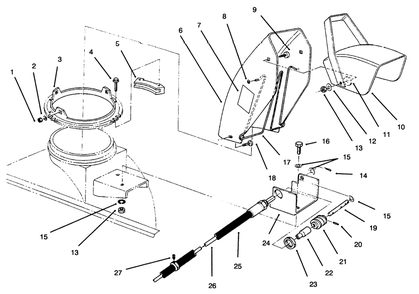 Chute Assembly Diagram and Parts List for 30761 690001 - 699999 Toro Snow Blower