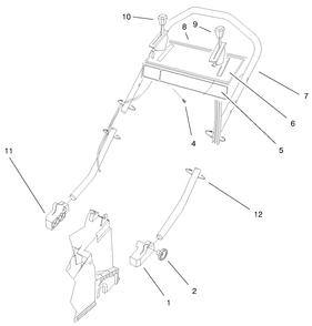Handle Assembly Diagram and Parts List for 20490 8900001 - 8999999 Toro Lawn Mower